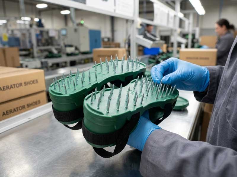 Sequential manufacturing stages determine total lead time production timeline breakdown for lawn aerator and epoxy shoes