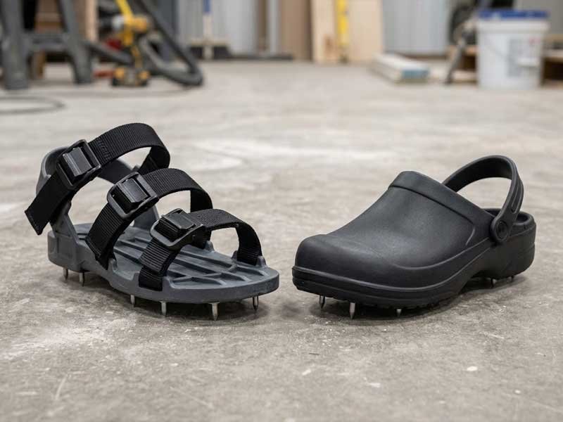 Spike tip contact area vs length spike tip geometry for self-leveling shoes