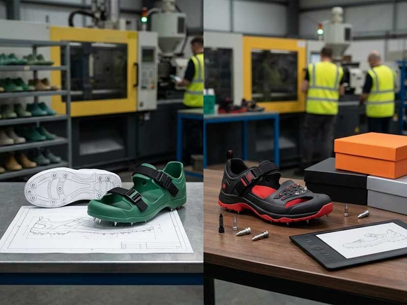 Design ownership difference between OEM and ODM spiked shoes OEM spiked shoes design ownership vs ODM factory design branding